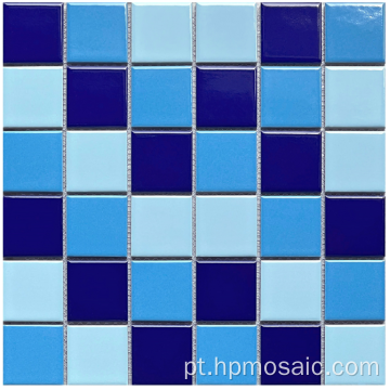 azulejos de mosaico de porcelana azul misto